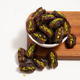 Slivered Pistachio Filled Khudri Dates - Nutty and Wholesome Delight